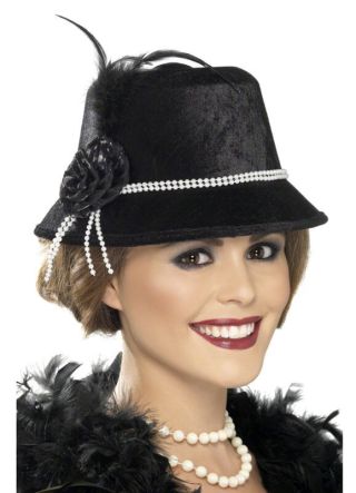 1920's Flapper Cloche Hat (Pearl)