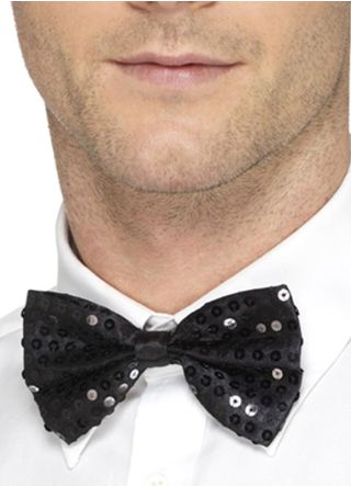Black Sequin Bow-Tie