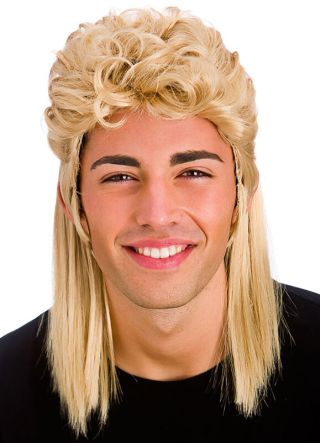80s Shoulder Length Blonde Mullet Wig 