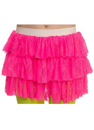 80's Lacy Ra Ra Skirt Pink - Dress Size 6-12