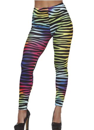 80s Multicoloured Tiger Print Leggings – Ladies