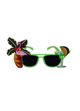 Hawaiian Cocktail Sunglasses Green
