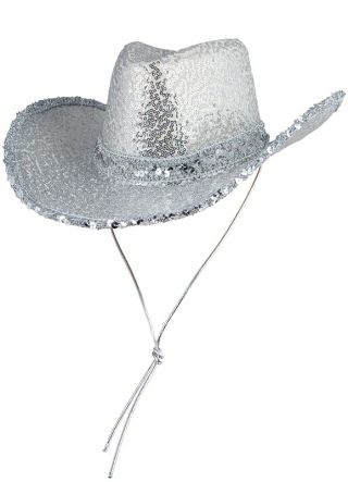 Mirror Ball Silver Sequin Cowboy Hat