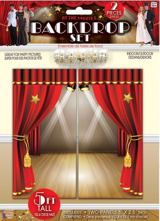 At the Movies Red Curtain Backdrop Scene Setter