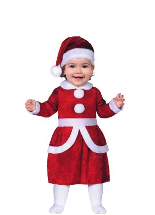 Baby Mrs Santa Claus Dress – Plush Velvet