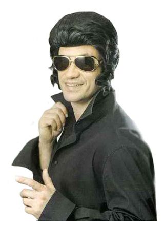 The-King - Black Quiff Greaser Wig 