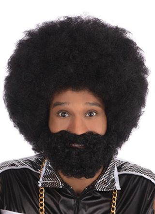 Black Afro Beard And Wig