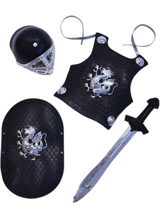 Medieval Black Knight Armour and Sword Set - Kids