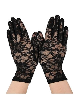 Black Lace Short Gloves