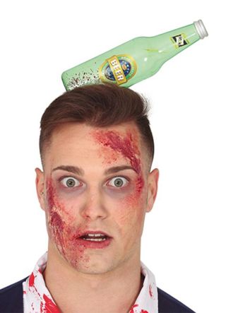Bloody Beer Bottle through Head