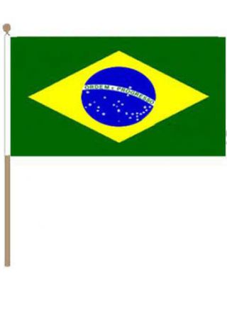 Brazil Hand Flag 18" x 12"