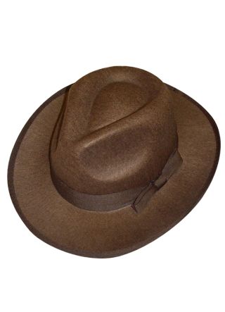 Brown Adult Gangster Hat - Fright / Indiana