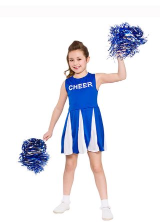 Cheerleader Girls Costume - Blue
