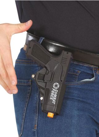 Black Mini Glock Pistol - Gun and Holster – 17cm