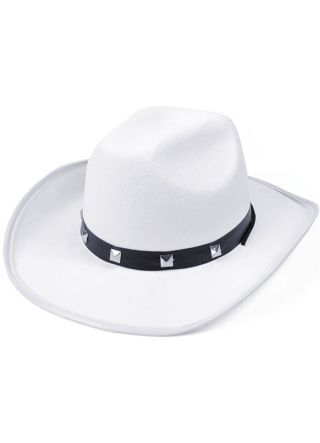 Cowboy Hat White Studded