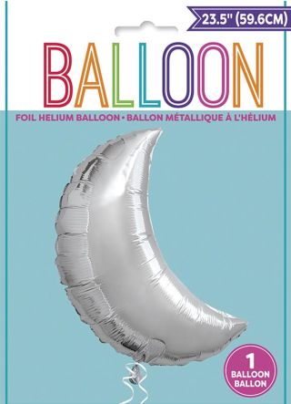 Crest Moon Silver Foil Balloon – Helium or Air-fill – 59.6cm 