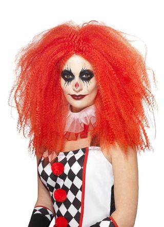 Long Red Crimped Wig