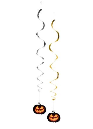 Dark Pumpkin Swirl Decorations – 2pk