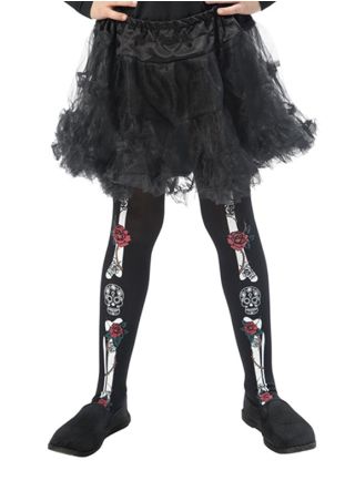 Kids Day of the Dead Tights - Age 4-7