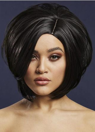 Deluxe Asymmetric Bob with Side Parting – Black - Styleable  