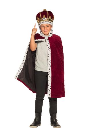 Deluxe Burgundy Children’s Royal Robe and Crown