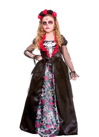 Deluxe Day of The Dead Bride - Girls Costume