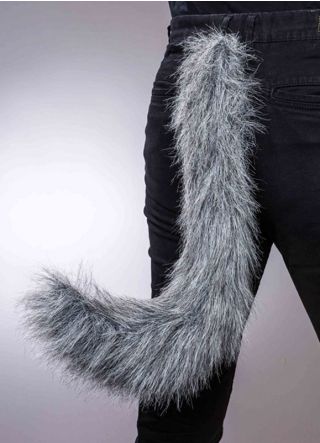 Deluxe Grey Wolf Tail – 54cm