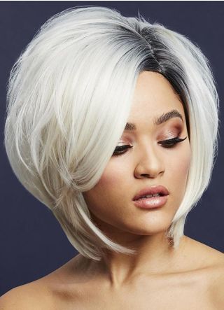 Deluxe Asymmetric Bob with Side Parting – Ice Blonde - Styleable  