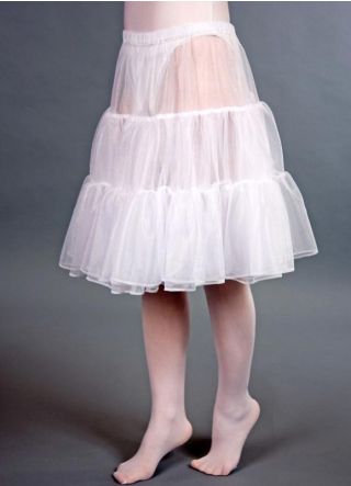 Deluxe White Ruched Petticoat – Dress Size 8-20