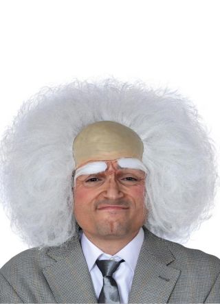 Einstein wig – Grey Afro with Large Forehead 