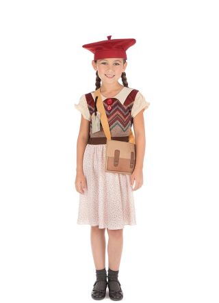 WWII Evacuee Schoolgirl Polka Dot Costume 