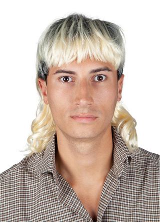 Two-Tone Blonde Mullet - Mr Exotic - Dark Roots