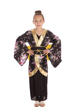 Geisha - Gold Bow & Black Dress