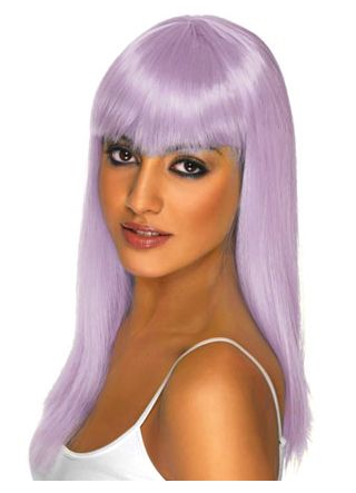 Long Lilac Wig with Fringe