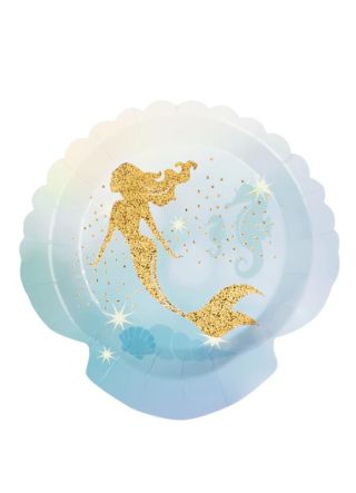Gold Mermaid Silhouette Paper Plates 18.5cm – 6pk