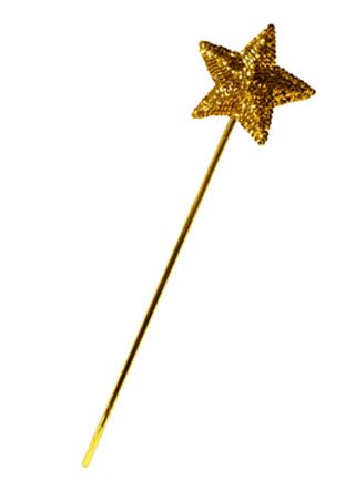 Gold Sequin Star Wand - 42cm