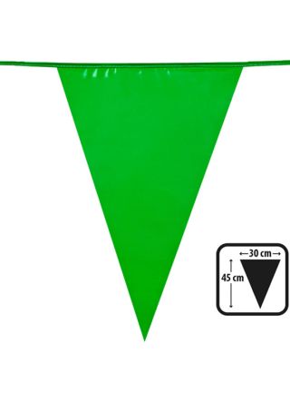Large Green Triangular Plastic Bunting 43cm x 30cm - 10m