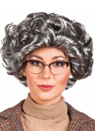 Elizabeth / Granny Wig - Grey Curls