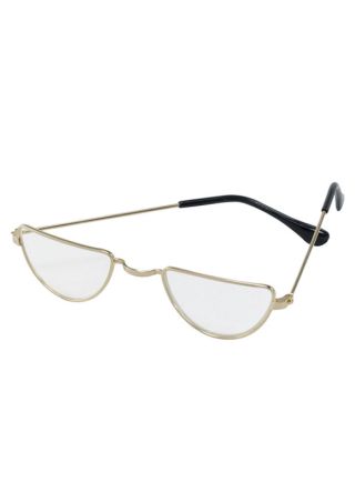Glasses - Santa/Granny – Gold Half Moon Frame With Lens