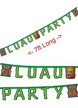 Hawaiian “ Luau Party ” Banner / Bunting 18cm x 15cm - 2m