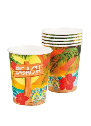 Hawaiian Paper Cups 25cl - 6pk