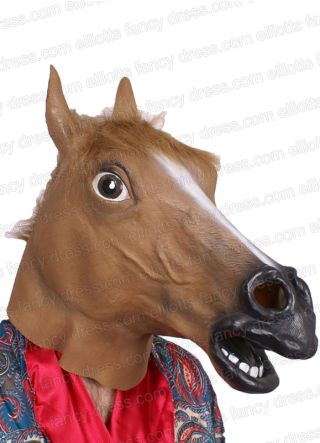 Horse Rubber Mask (Brown)