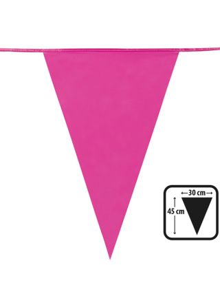Large Dark Pink Triangular Plastic Bunting 43cm x 20cm - 10m 
