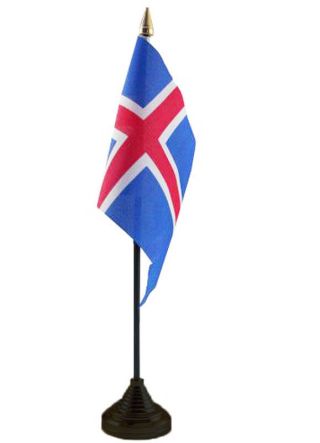 Iceland Table Flag 6" x 4"