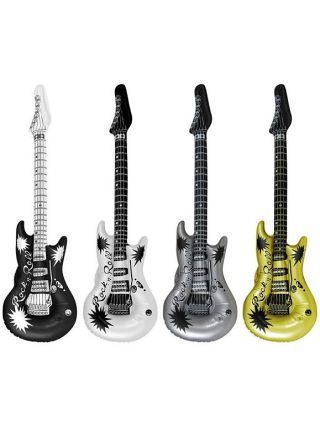 Inflatable Rock N Roll Guitar - Assorted Colours 106cm