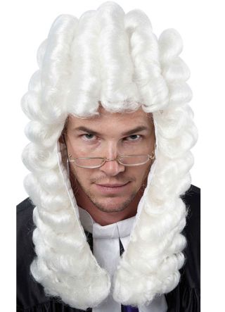 Judges Wig - White realistic rolled curls
