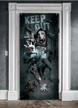 Keep Out Biohazard Zombie Door Cover – Screen-Print – 180cm x 80cm