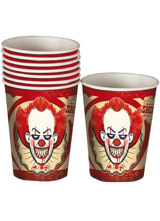 Halloween Killer Klown Paper Cups 25cl - 8pk