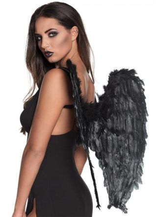 Angel Wings Black Large Pointy Feather 65cm x 65cm 