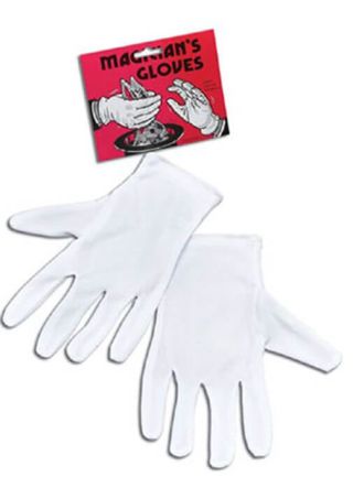 Short Plain White Gloves - Adult Gloves - Santa